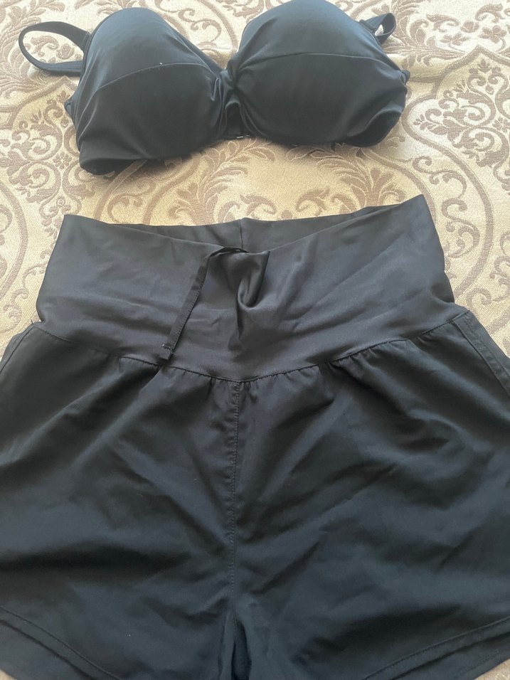 Siyah Midi Deniz Şortu - Görsel 2