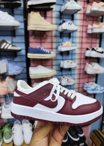 Bordo Beyaz Platform Spor Ayakkabı