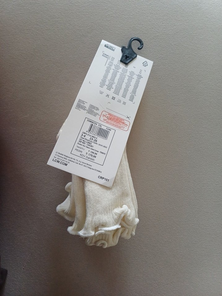 Kız Çocuk Beyaz Örgü Çorap - Görsel 3