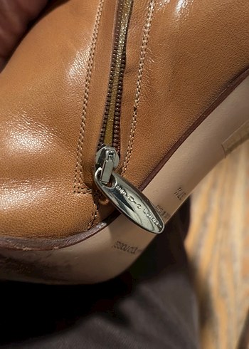 Kahverengi Deri Kadın Dolgu Topuklu Bot - Görsel 4