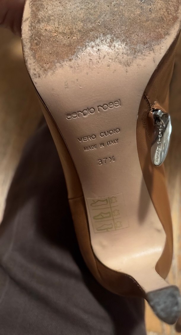 Kahverengi Deri Kadın Dolgu Topuklu Bot - Görsel 5