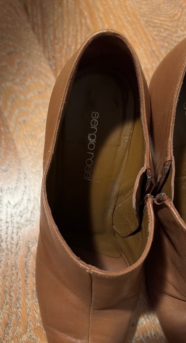 Kahverengi Deri Kadın Dolgu Topuklu Bot - Görsel 2