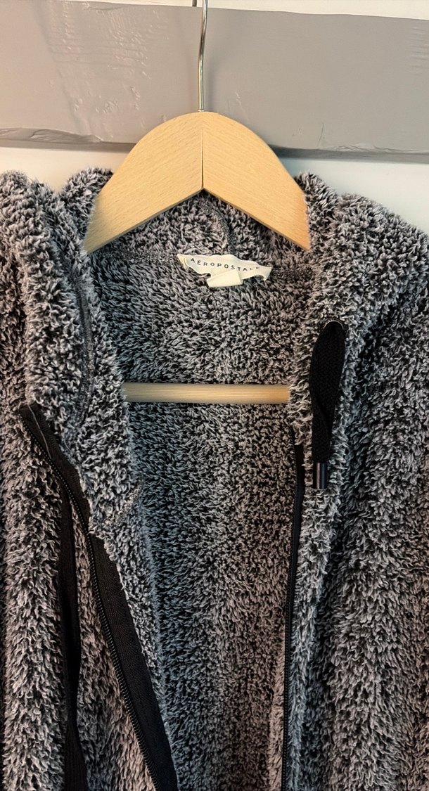 Gri Fermuarlı Kadın Polar Ceket - Görsel 2