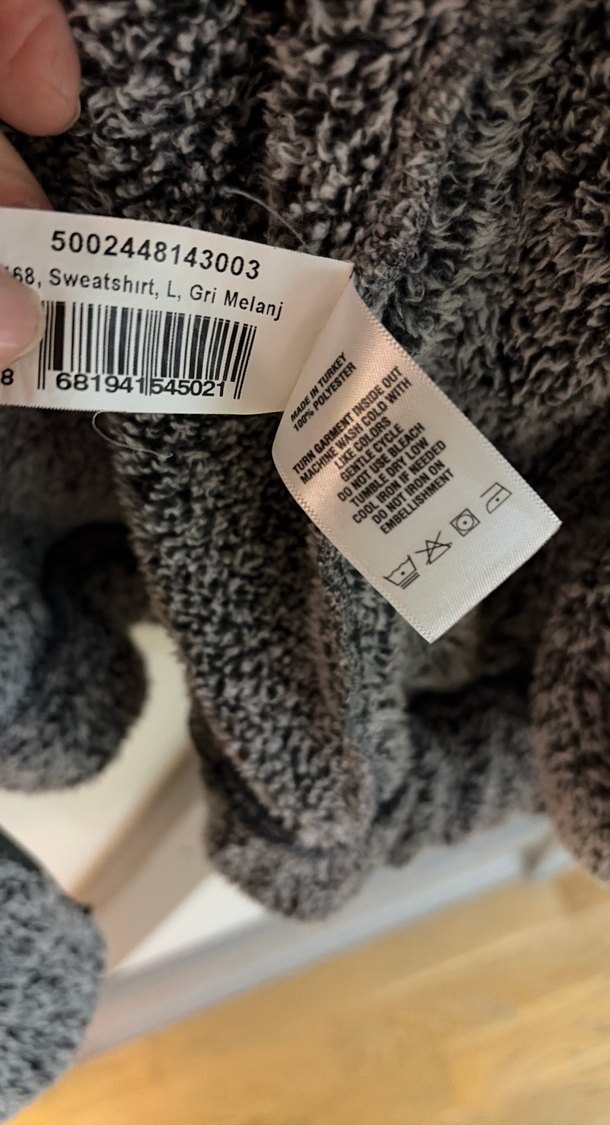 Gri Fermuarlı Kadın Polar Ceket - Görsel 5