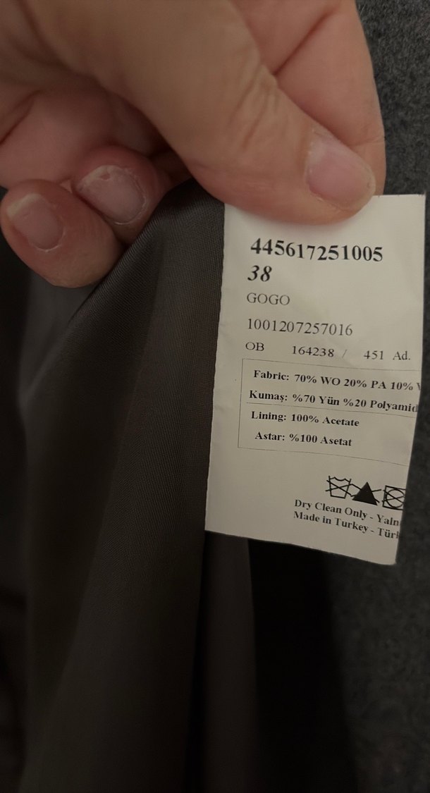 Geniş Yaka Antrasit Kaban - Görsel 4