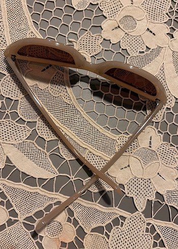 Bej Dantelli Retro Kadın Güneş Gözlüğü - Görsel 7