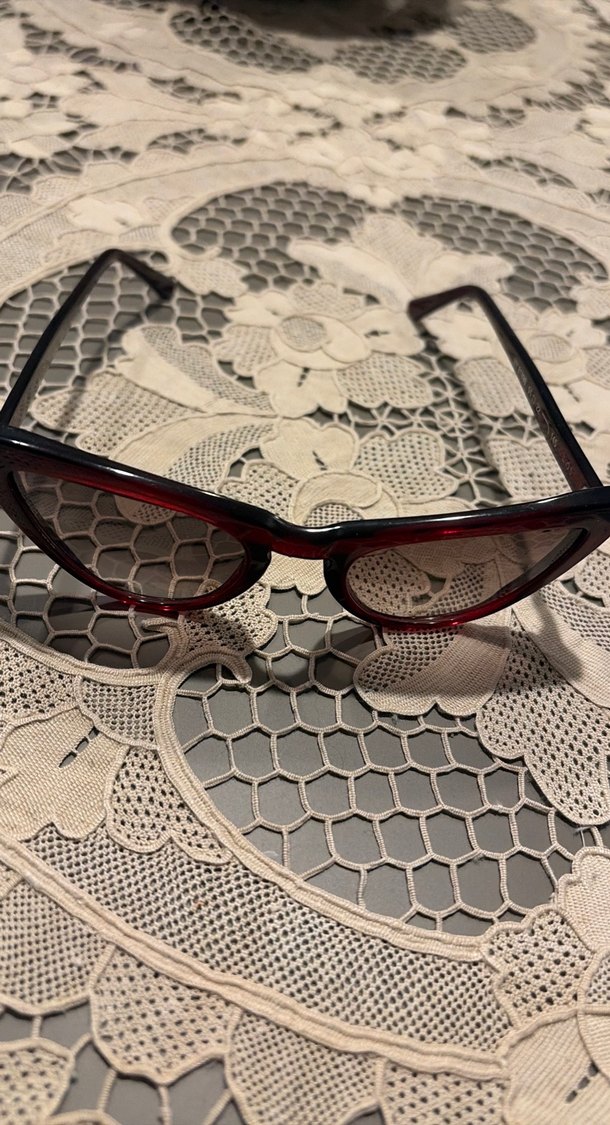 Bordo Dantel Detaylı Retro Kadın Güneş Gözlüğü - Görsel 2