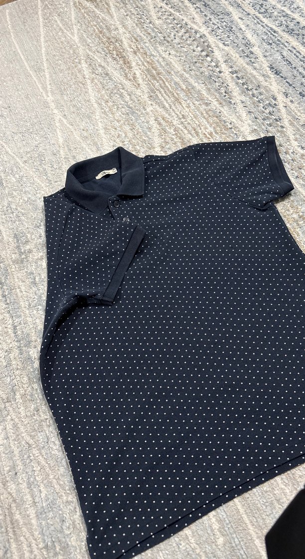 Erkek Gri Desenli Kısa Kollu Polo Tişört - Görsel 4