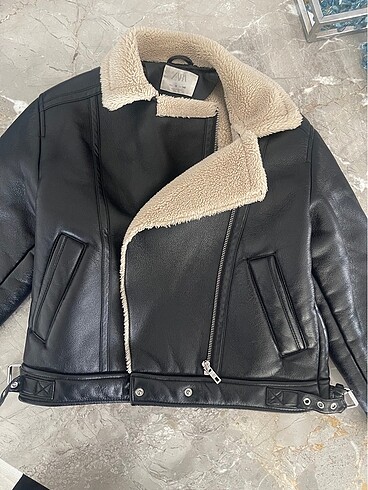Zara suni deri kız çocuk mont