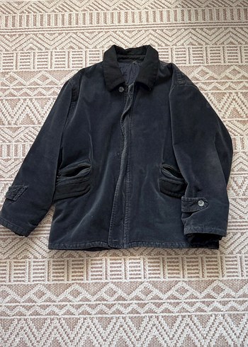 vintage Süet Düğmeli Midi Ceket