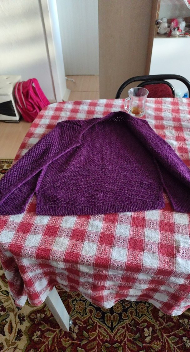 Mor Örgü Kız Çocuk Süveter - Görsel 5