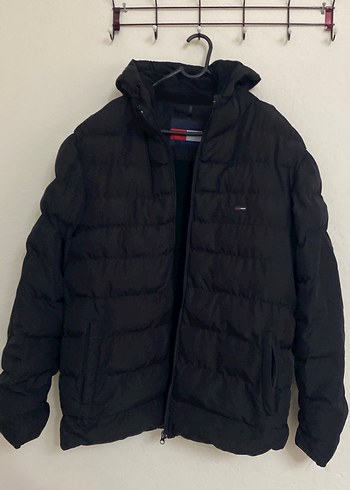 Diğer Tommy Hilfiger Muadili Siyah Kapusonlu Sisme Mont