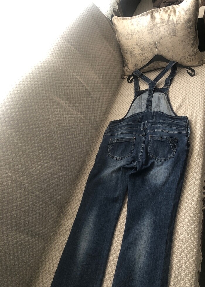 Hamile kot pantolonu tulum - Görsel 4