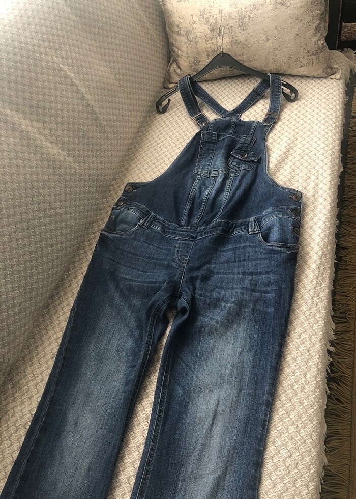 Hamile kot pantolonu tulum - Görsel 2