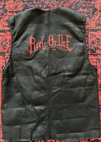 Deri Biker Yelek Vintage