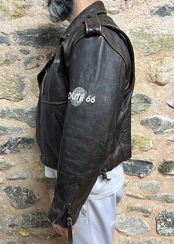 Deri Biker Ceket Route 66 - Görsel 5
