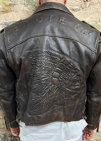 Deri Biker Ceket Route 66 - Görsel 7