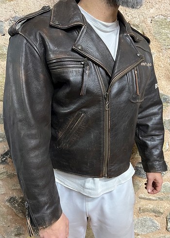 Deri Biker Ceket Route 66 - Görsel 4