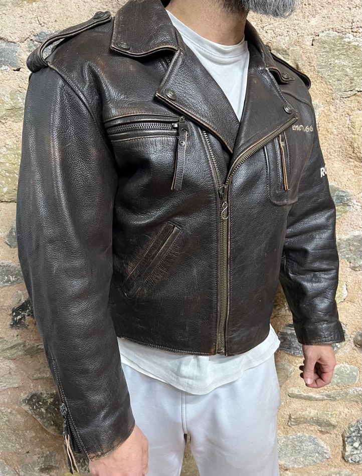 Deri Biker Ceket Route 66 - Görsel 4