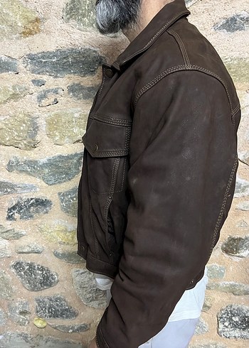 Deri  Ceket Trucker Vintage - Görsel 4