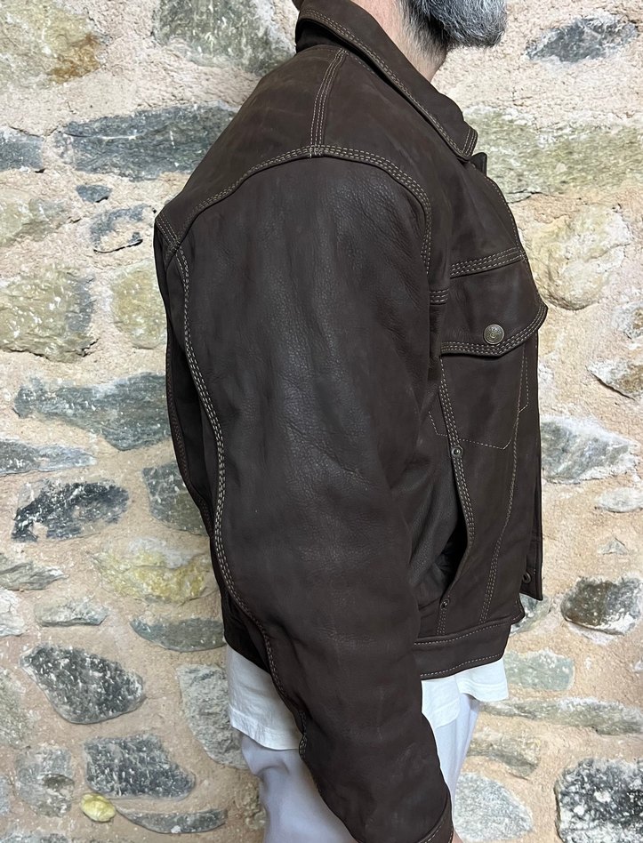 Deri  Ceket Trucker Vintage - Görsel 5