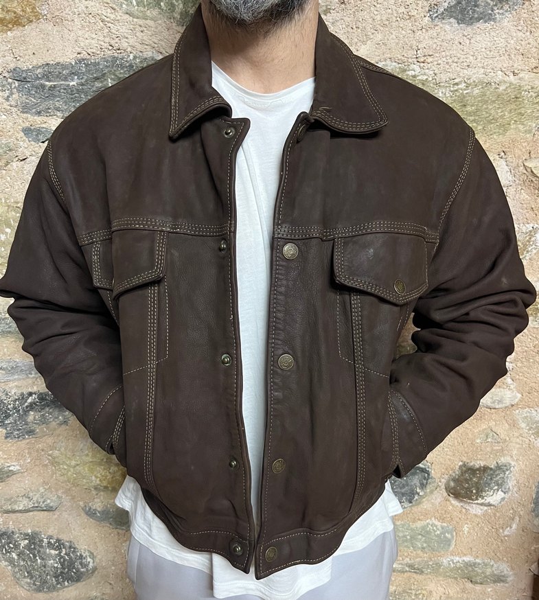 Deri  Ceket Trucker Vintage - Görsel 2