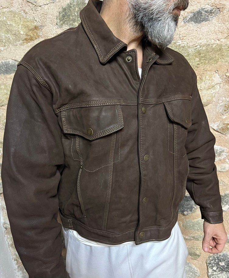Deri  Ceket Trucker Vintage - Görsel 3