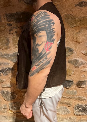 Deri Western Biker Yelek - Görsel 3