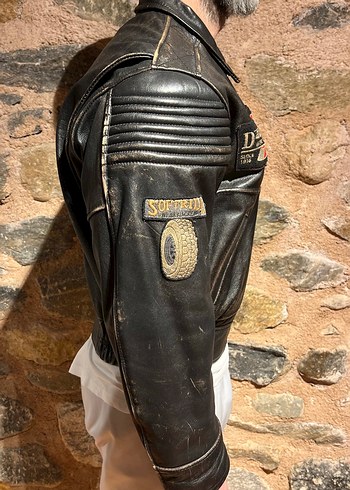 Deri Ceket Biker Skyjacker - Görsel 7