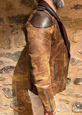 Deri Biker Ceket Route 66 - Görsel 5