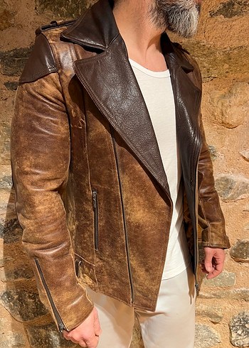 Deri Biker Ceket Route 66 - Görsel 2