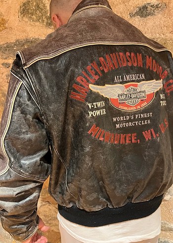 Harley Davidson Biker Deri Ceket - Görsel 10