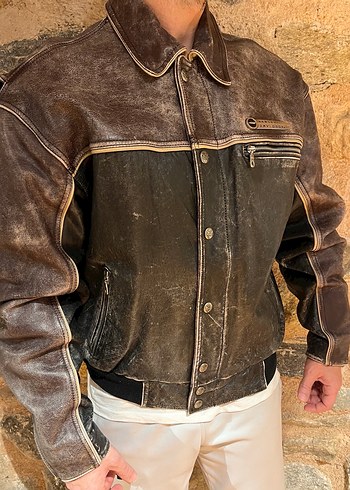 Harley Davidson Biker Deri Ceket - Görsel 5