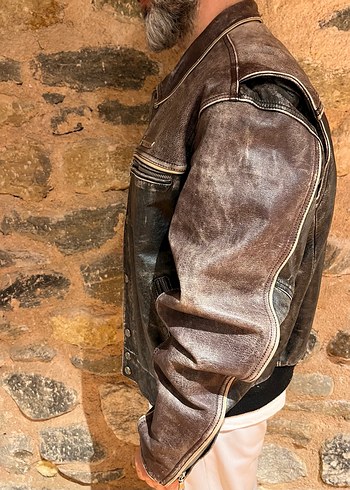 Harley Davidson Biker Deri Ceket - Görsel 8