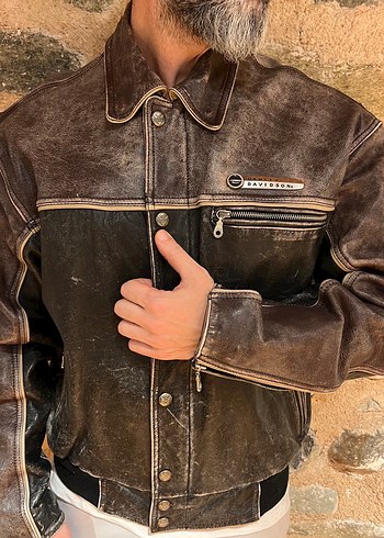 Harley Davidson Biker Deri Ceket - Görsel 6