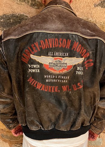 Harley Davidson Biker Deri Ceket - Görsel 9