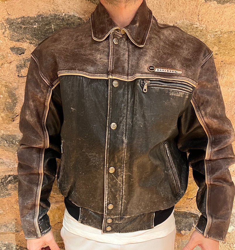 Harley Davidson Biker Deri Ceket - Görsel 4