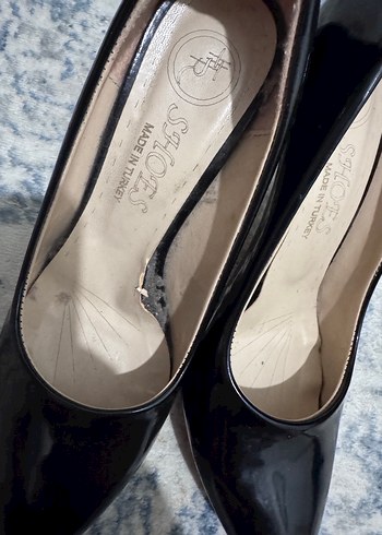 Siyah Parlak Stiletto Kadın Ayakkabı - Görsel 6