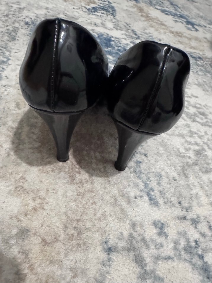 Siyah Parlak Stiletto Kadın Ayakkabı - Görsel 5