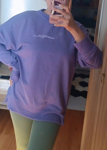 Mor Oversize Kadın Sweatshirt