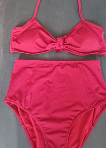 s Beden Pembe Strappy Midi Bikini Takımı