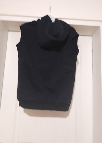 Diğer Erkek Çocuk Siyah Fermuarlı Kapüşonlu Yelek