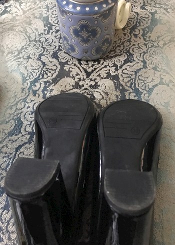 Klasik Siyah Rugan Stiletto Kadın Ayakkabı - Görsel 8