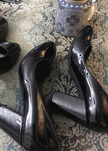 Klasik Siyah Rugan Stiletto Kadın Ayakkabı - Görsel 10