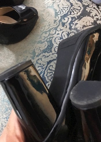 Klasik Siyah Rugan Stiletto Kadın Ayakkabı - Görsel 9