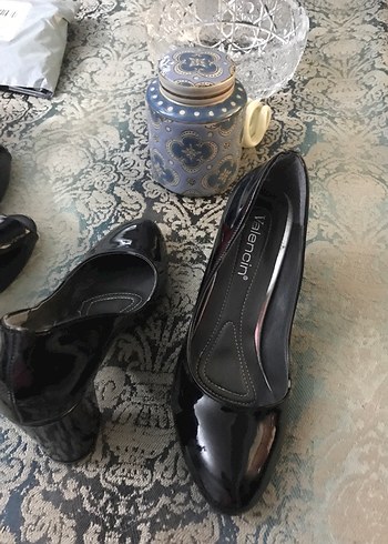 Klasik Siyah Rugan Stiletto Kadın Ayakkabı - Görsel 11