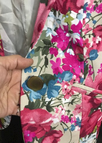 Çiçek Desenli Renkli Kadın Blazer Ceket - Görsel 7