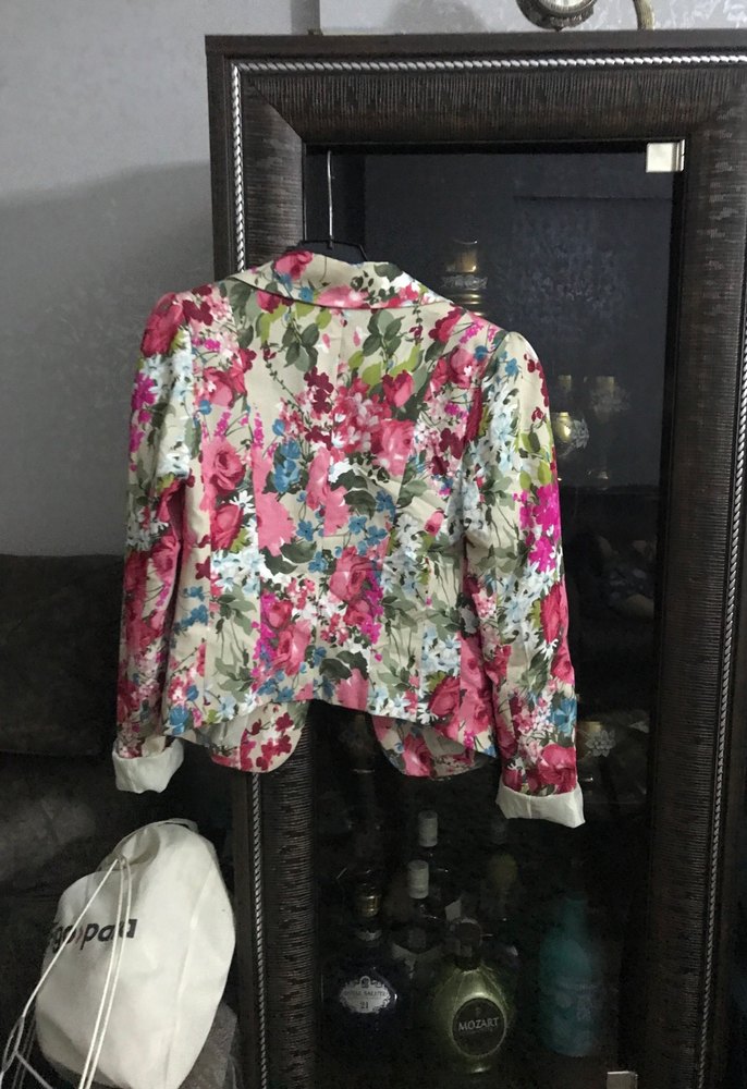 Çiçek Desenli Renkli Kadın Blazer Ceket - Görsel 4