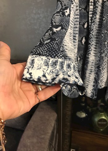 Yılan Desenli Uzun Kollu Kadın Ceket - Görsel 5