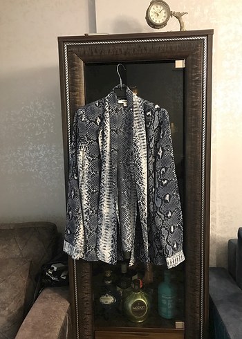 Yılan Desenli Uzun Kollu Kadın Ceket - Görsel 2